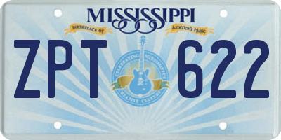 MS license plate ZPT622