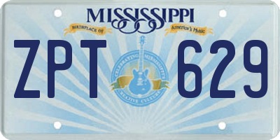 MS license plate ZPT629