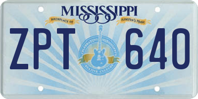 MS license plate ZPT640