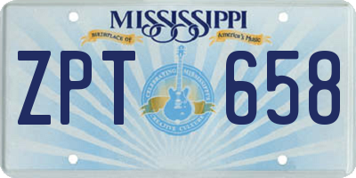 MS license plate ZPT658