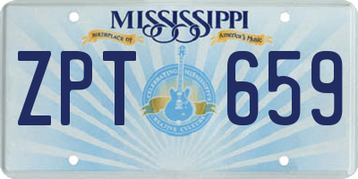 MS license plate ZPT659