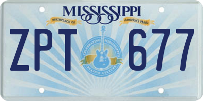 MS license plate ZPT677