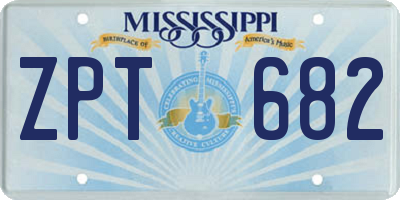 MS license plate ZPT682