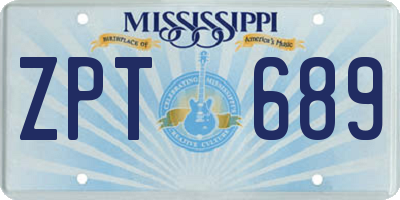 MS license plate ZPT689