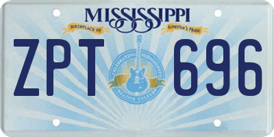 MS license plate ZPT696
