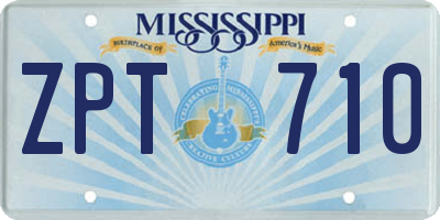 MS license plate ZPT710