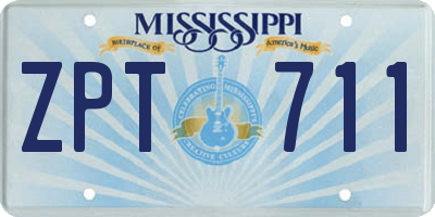 MS license plate ZPT711