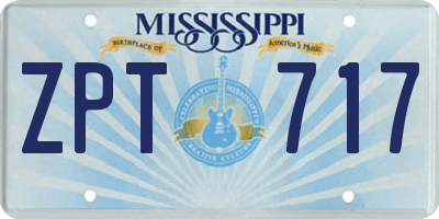 MS license plate ZPT717