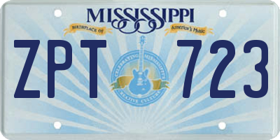 MS license plate ZPT723