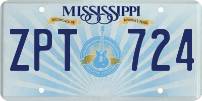 MS license plate ZPT724