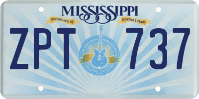 MS license plate ZPT737