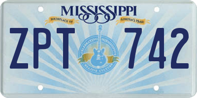 MS license plate ZPT742