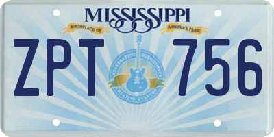 MS license plate ZPT756