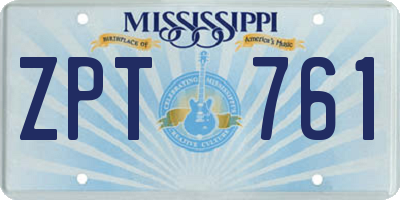 MS license plate ZPT761