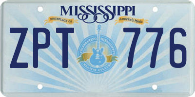 MS license plate ZPT776