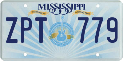 MS license plate ZPT779