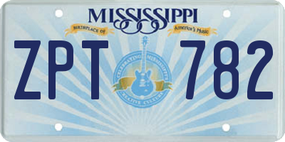 MS license plate ZPT782