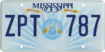 MS license plate ZPT787