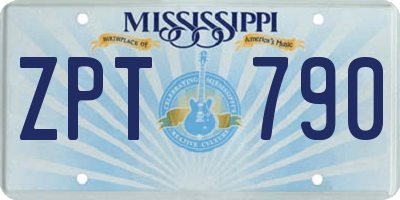 MS license plate ZPT790