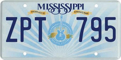 MS license plate ZPT795