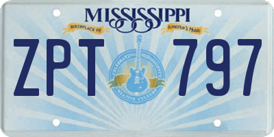 MS license plate ZPT797