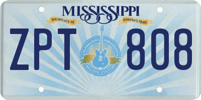 MS license plate ZPT808
