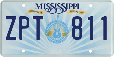 MS license plate ZPT811