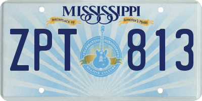 MS license plate ZPT813