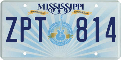MS license plate ZPT814