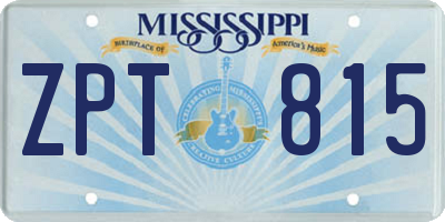 MS license plate ZPT815