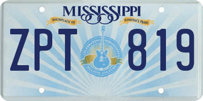 MS license plate ZPT819