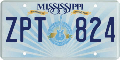 MS license plate ZPT824