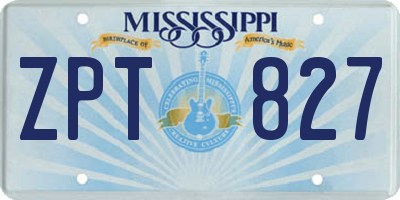 MS license plate ZPT827