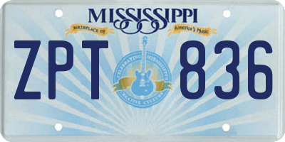 MS license plate ZPT836