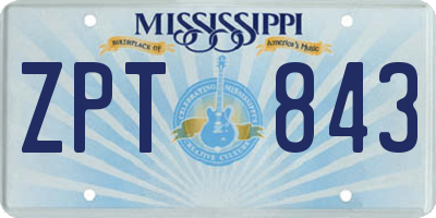 MS license plate ZPT843