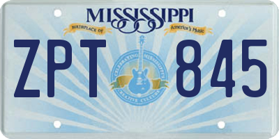 MS license plate ZPT845