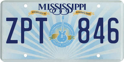 MS license plate ZPT846