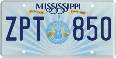 MS license plate ZPT850