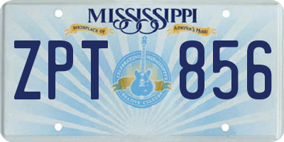 MS license plate ZPT856