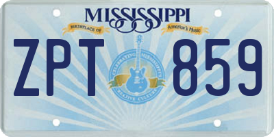 MS license plate ZPT859