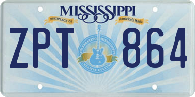 MS license plate ZPT864