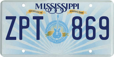 MS license plate ZPT869