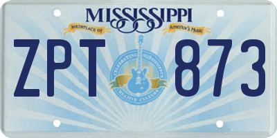 MS license plate ZPT873