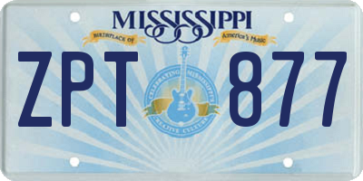 MS license plate ZPT877