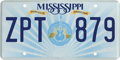 MS license plate ZPT879