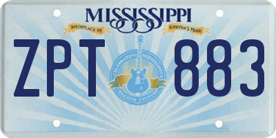 MS license plate ZPT883