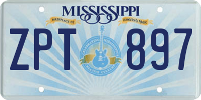 MS license plate ZPT897