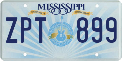 MS license plate ZPT899
