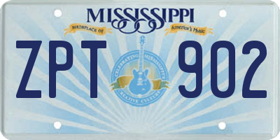 MS license plate ZPT902