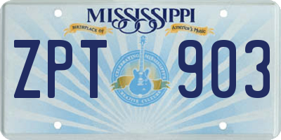 MS license plate ZPT903